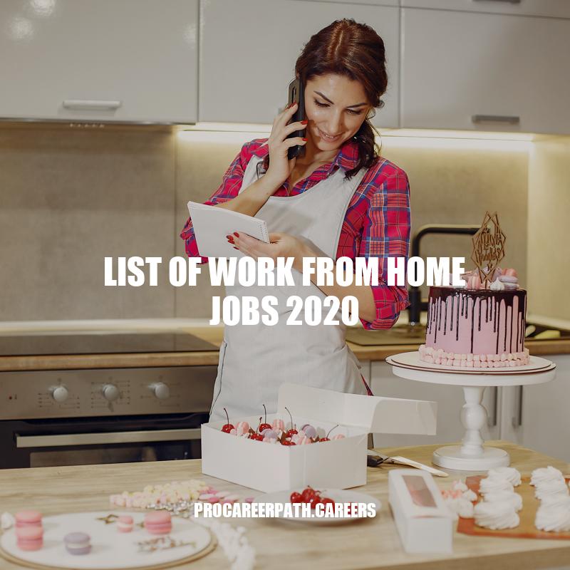 Top Work From Home Jobs for 2020